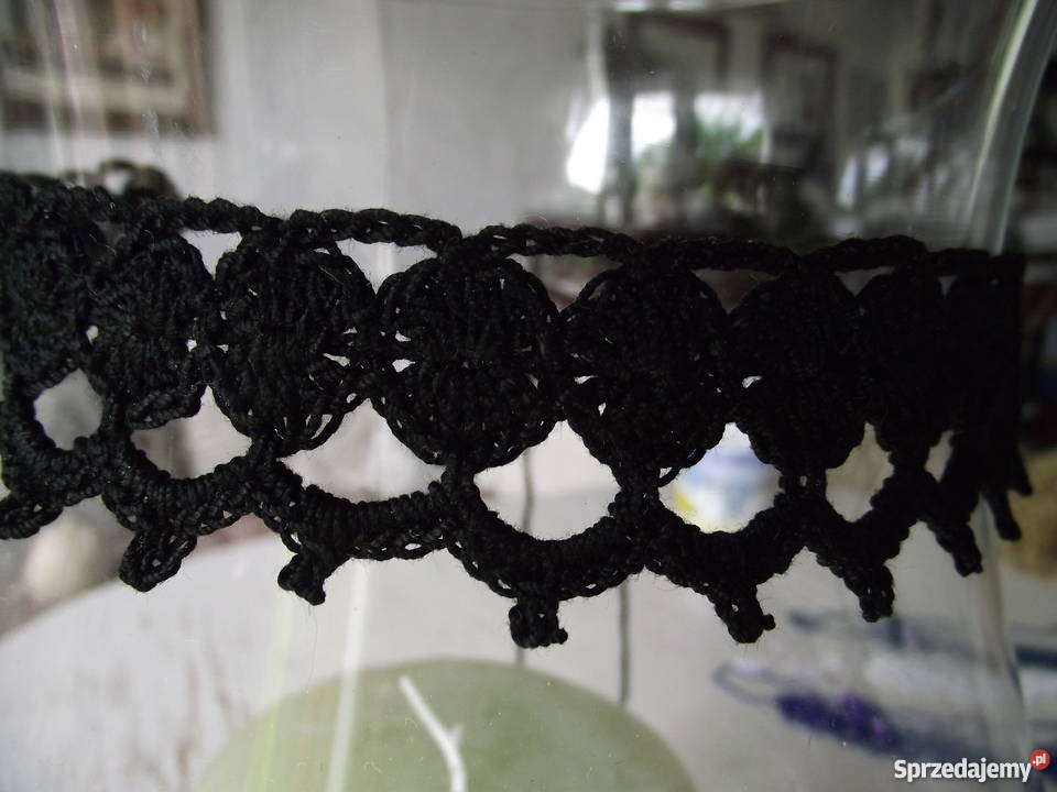 NASZYJNIK OBRÓŻKA Z BAWEŁNIANEJ KORONKI Naszyjniki Piła