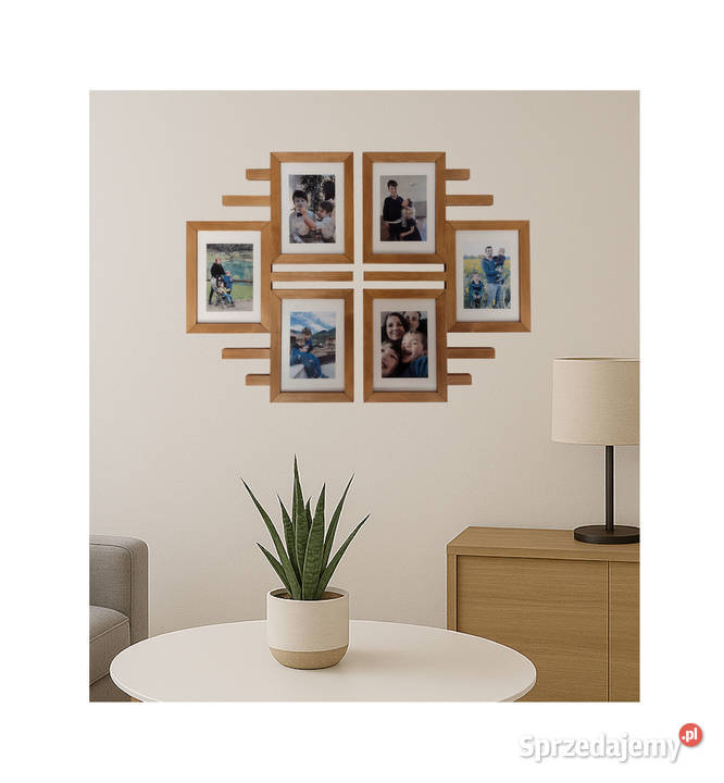 Drewniana Multirama Ramka na 6 zdjęć 15X21 Szczecin