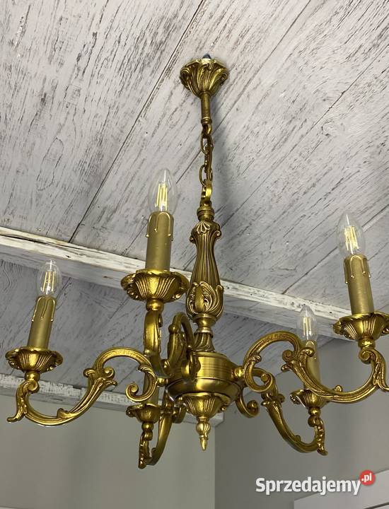 Francuski antyczny Żyrandol 20 mosiądz Lampy wiszące Warszawa