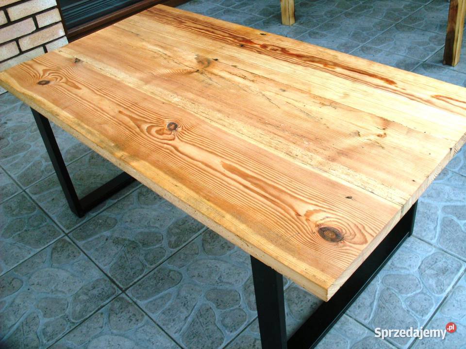 Stary stolik ława stół retro loft stare drewno warmińsko-mazurskie Ełk