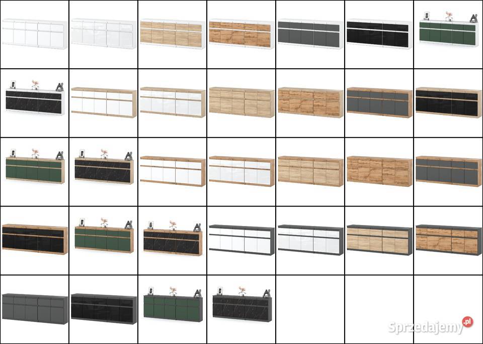 Komoda Do Sypialni 200 5 Szuflad Nowoczesna Dąb 200cm