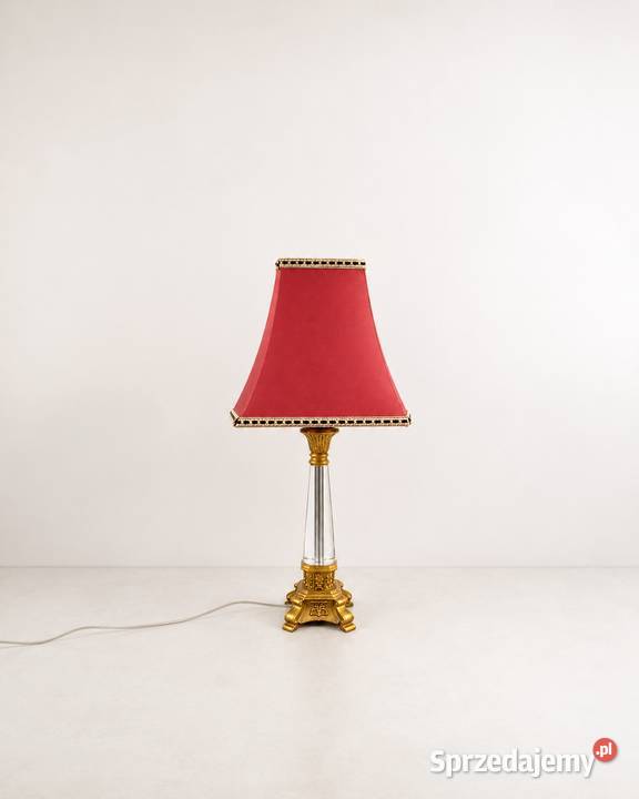 Stylowa Lampa Stołowa Vintage Lucite Akryl i Poddębice