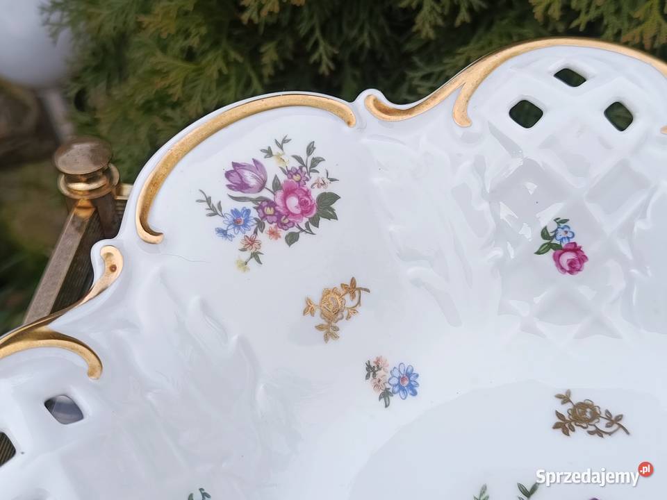 Patera porcelanowa na nóżkach Reichenbach Porcelana i szkło