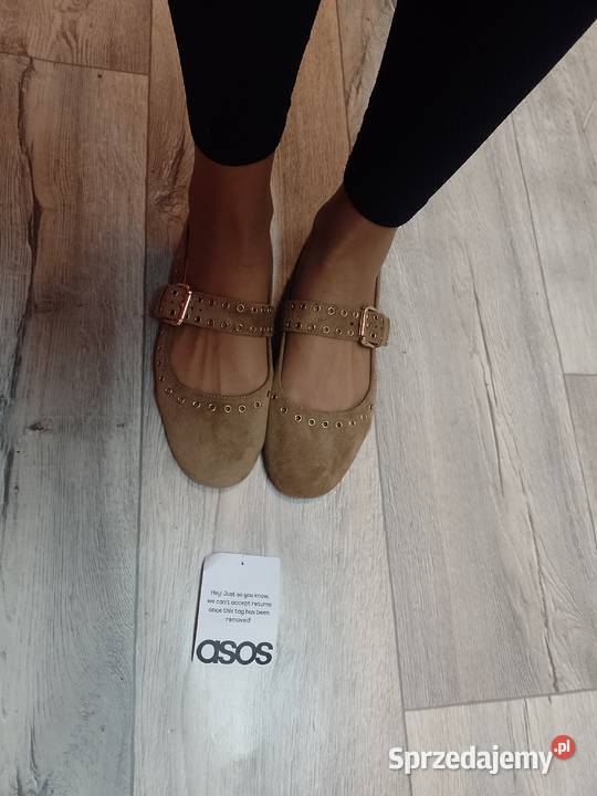 40 ASOS Design Beżowe bogato zdobione baleriny z Kraków