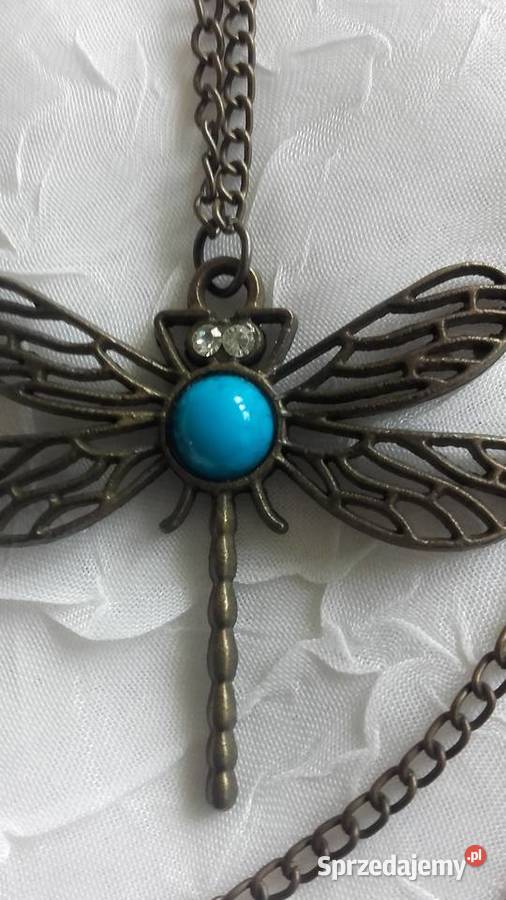 NASZYJNIK Z WAŻKĄ Z PIĘKNYM TURKUSEM Piła