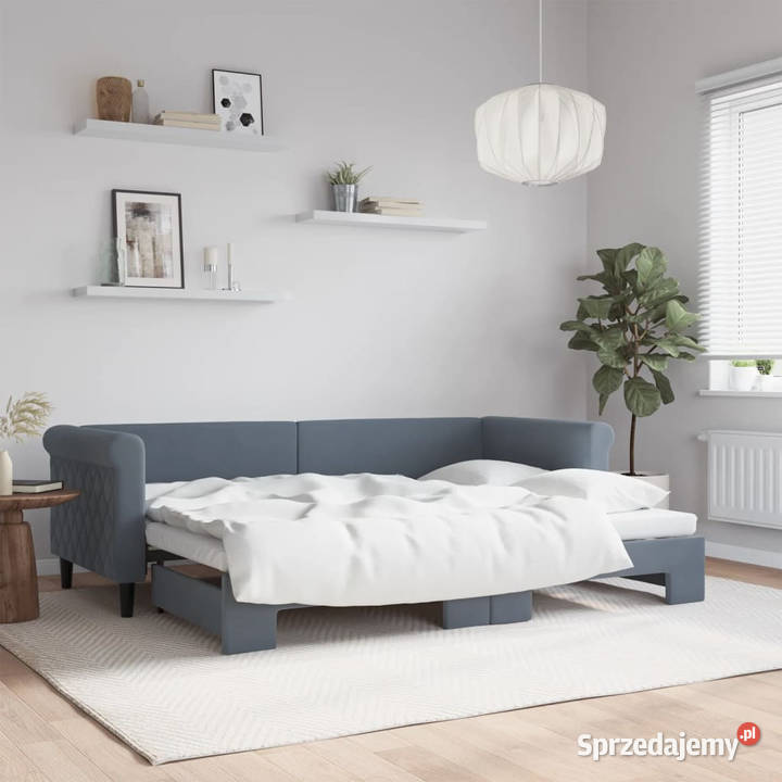 Sofa rozsuwana ciemnozielona aksamit 80x200 68cm Warszawa