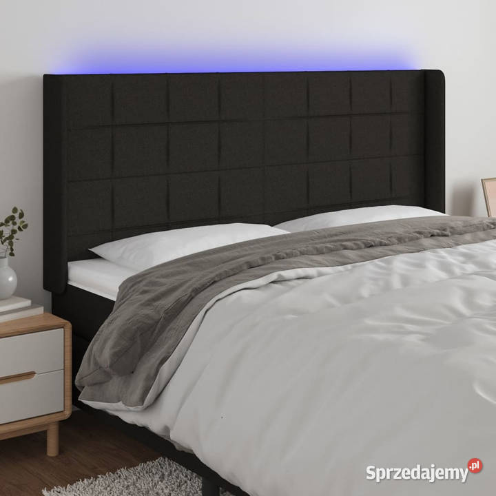 Zagłówek do łóżka z LED czarny 183x16x118128 Warszawa