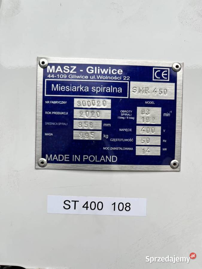 Sprzedam mieszałke miesiarke spiralną łódzkie Sieradz