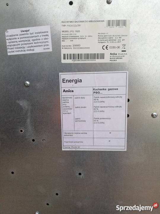 Płyta gazowa do zabudowy AMIKA do zabudowy