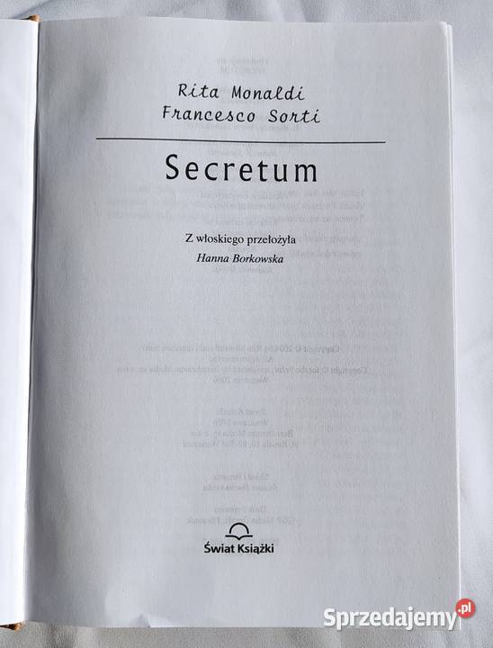 SECRETUM Rita Monaldi Francesco Sorti Hajnówka sprzedam