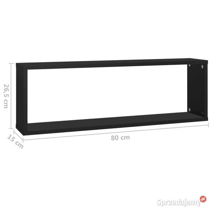 Półki ścienne kostki 4 czarne 80x15x265 WM807110