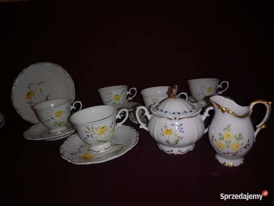 Filiżanka z talerzkiem deserowym Niezapominajki Gdańsk