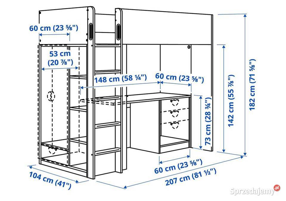 IKEA SMSTAD łóżko na antresoli lubelskie Garbów