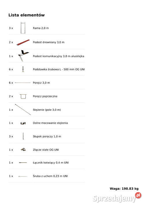 Rusztowanie elewacyjne 252 m2 Rusztowanie 6x42m Rusztowania opolskie