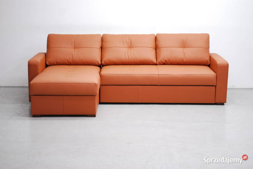 skóra naturalna Narożnik z funkcja spania 3999