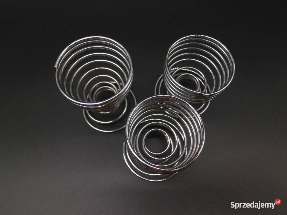 Kieliszki sprężynowe do jajek 3 Porcelana i szkło Raszków