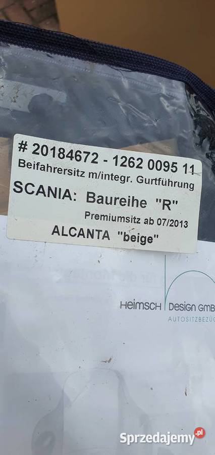 SCANIA POKROWIEC FOTELA Części samochodowe Bieleń