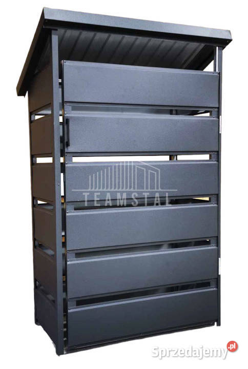 Wiata śmietnikowa spad tył 09x05m Antracyt Cieszyn