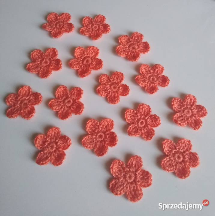 Aplikacje kwiaty kwiatki szydełkowe Handmade Gdańsk