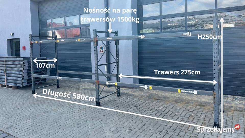 Regał magazynowy mocny paletowy DEXION H250 G107 Mielec