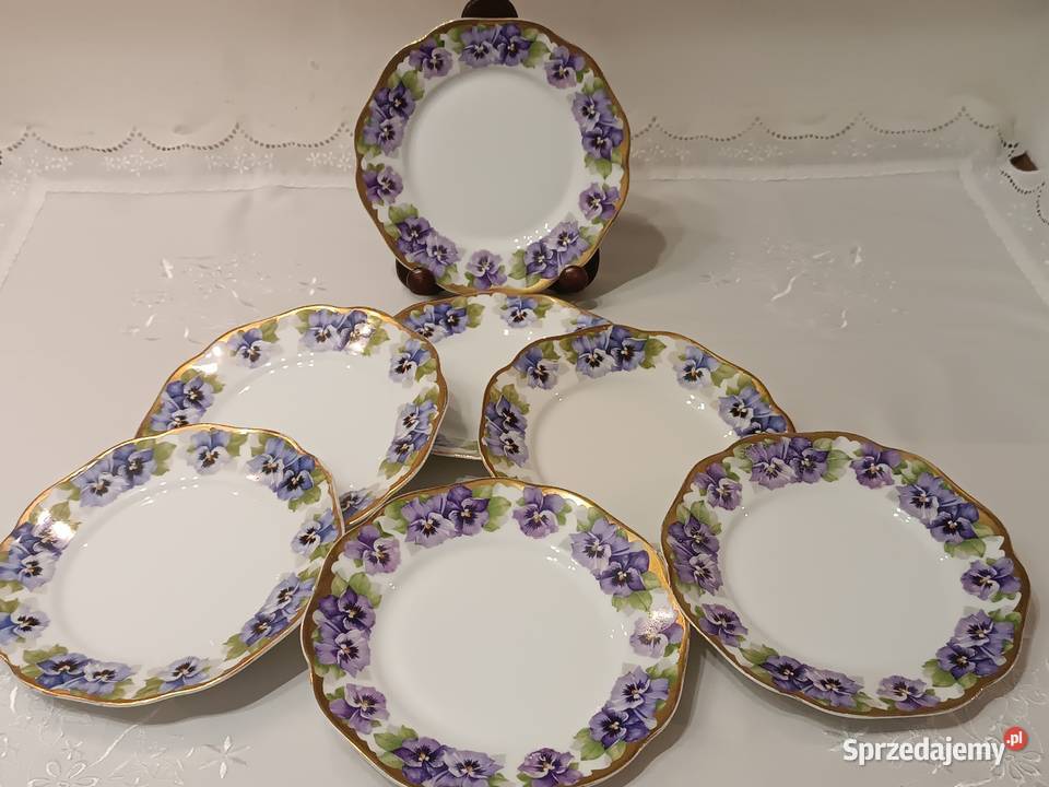 Talerze deserowe Rosenthal Chrysantheme Bratki Gorlice