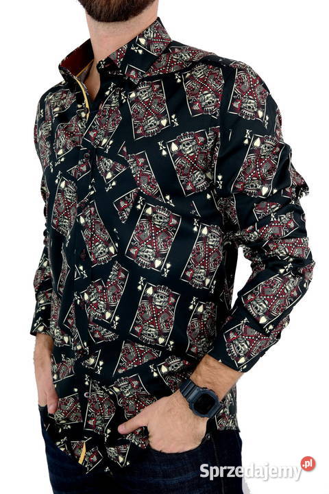 DANIEL BESSI Koszula Męska Fb045 Czarna KARTY wielkopolskie sprzedam