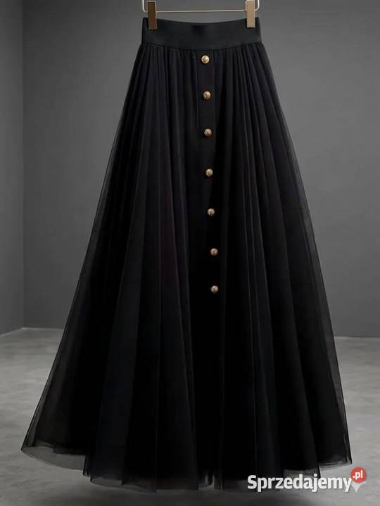 Spódnica maxi na gumie tiul długa elegancka XL Rozkloszowana