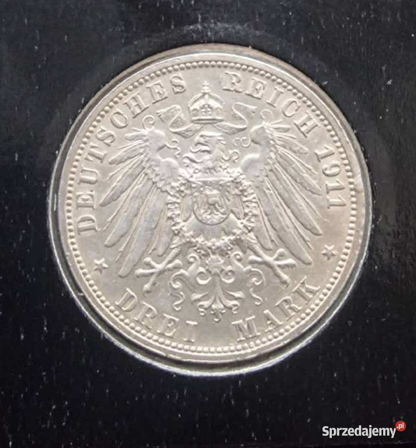 Moneta Drei Mark Wilhelma II Działyń
