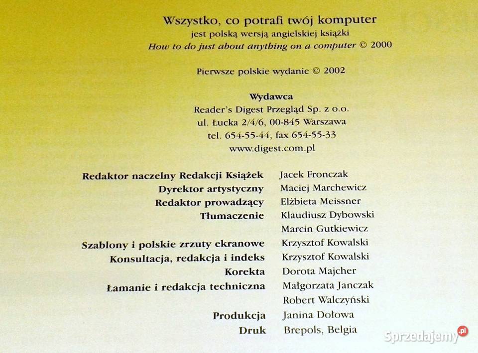 Wszystko co potrafi twój komputer Readers Digest Rok wydania 2002 Chełm sprzedam