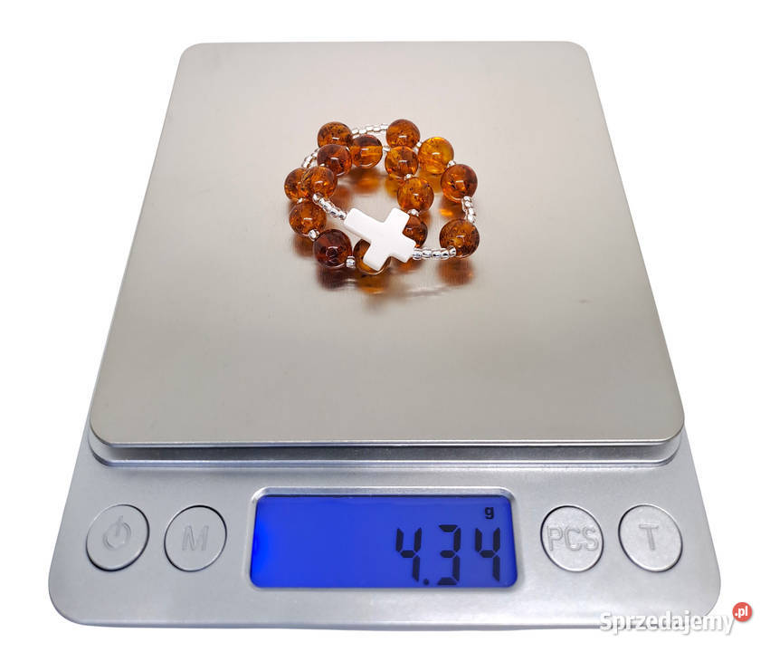 Bransoletka różaniec dziesiątka różańca BURSZTYN Bransoletki Warszawa