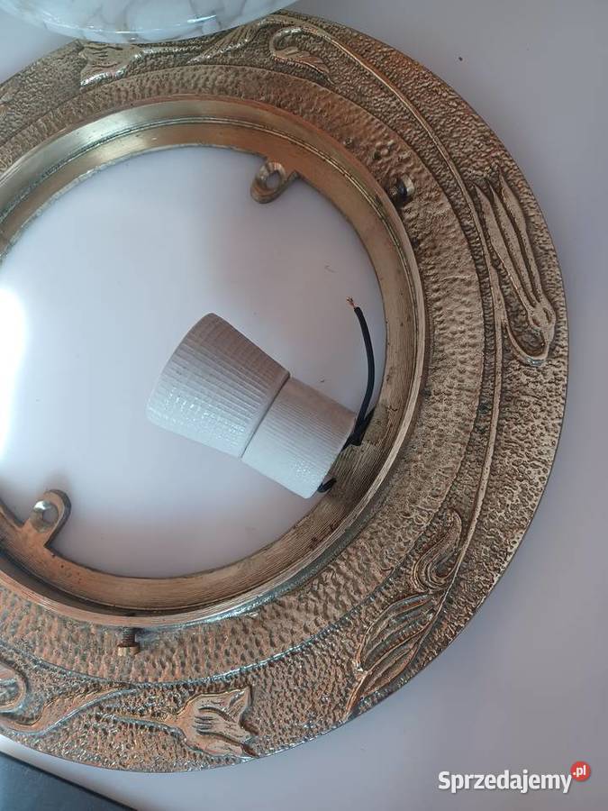 Plafon Lampa mosiądz szkło Lampy wiszące