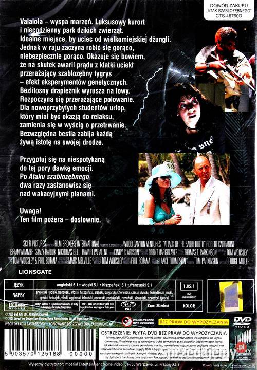 ATAK SZABLOZĘBNEGO ROBERT CARRADINE horror Kalisz