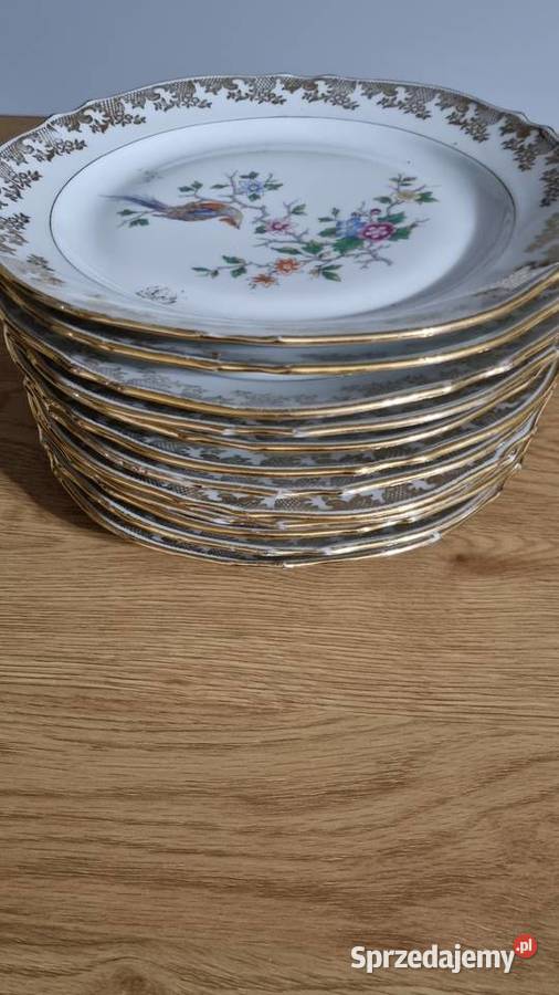 Talerze Z Rajskim Ptakiem Płytkie Porcelana Wola Podłężna