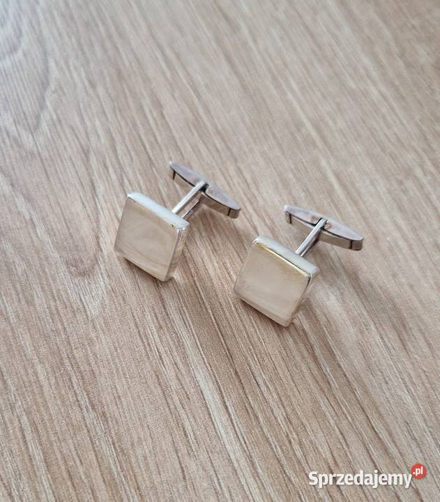 srebrne spinki do mankietów 10g kwadrat Spinki do mankietów małopolskie Kraków sprzedam