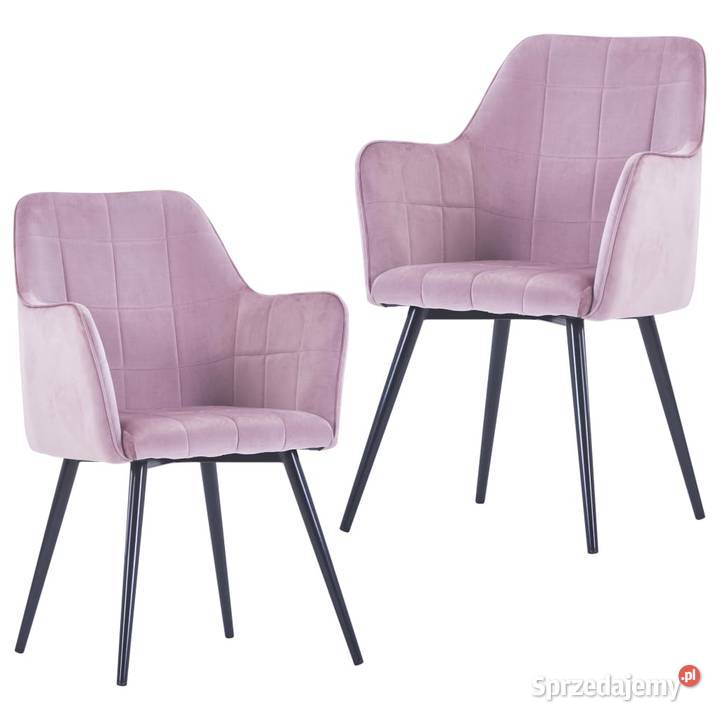 vidaXL Krzesła stołowe, 2 szt., różowe, aksamitne (287822)