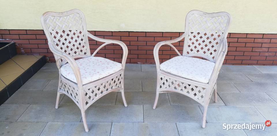 Fotele rattanowe stylowe krzesła ogrodowe na taras fotel