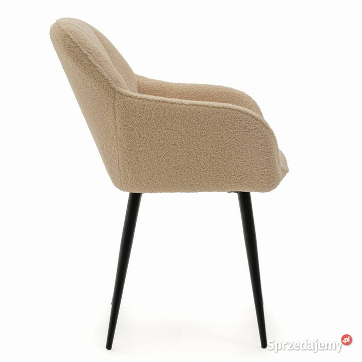 Krzesło Tapicerowane Lago Ciemnobeżowe Boucle wielkopolskie Tarchały Małe