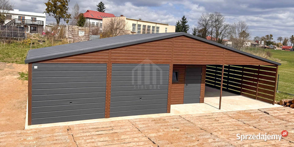 Garaż blaszany 9x6m wiata 4m wnęka 2x brama blacha Sprzedaż Jastrzębie-Zdrój