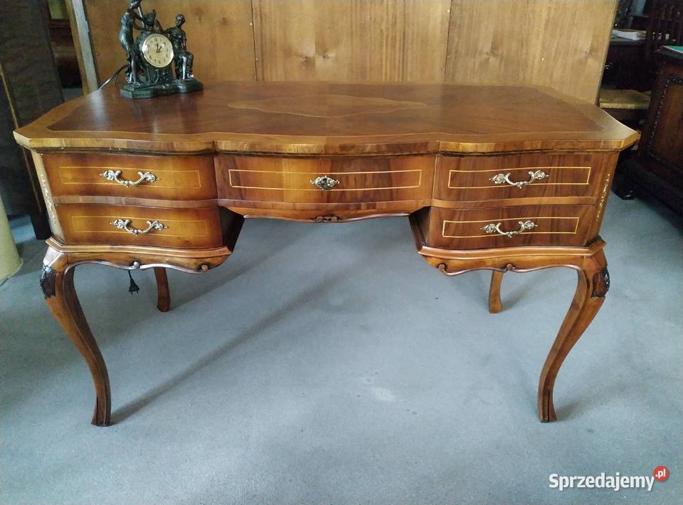 Włoskie stylowe biurko z intarsjami Meble Białystok