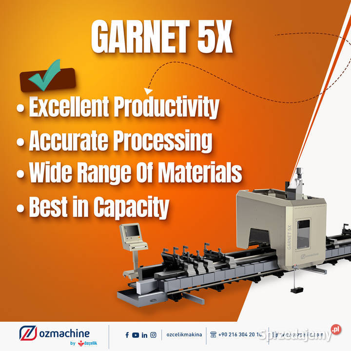Centrum obróbcze GARNET 5X 5 osi wrzeciono 11kW Obodowo