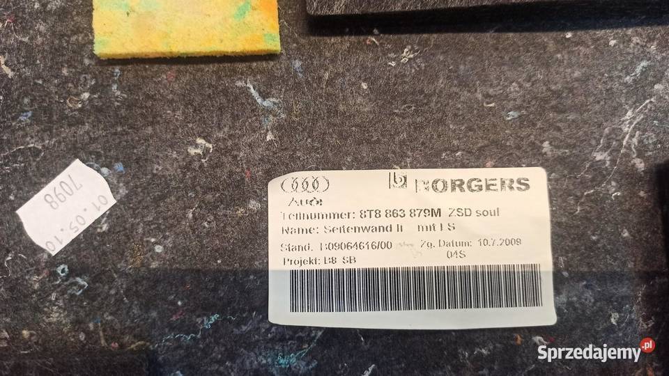 AUDI A5 BOCZEK BAGAŻNIKA LEWY SPORTBACK dolnośląskie sprzedam