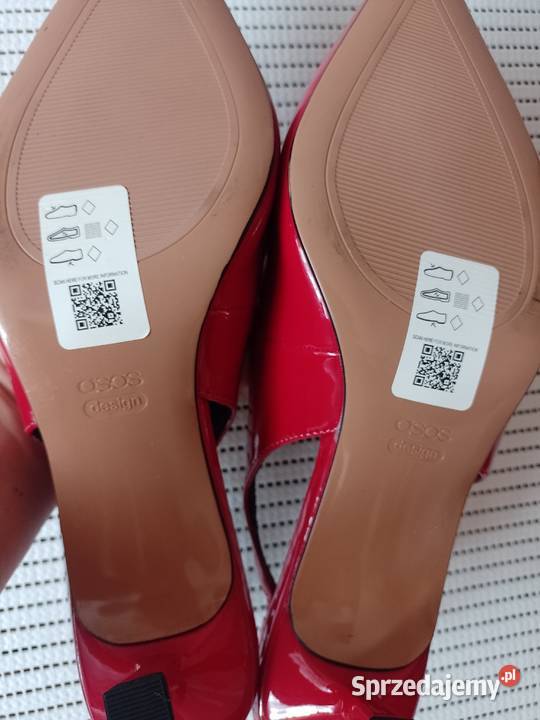 42 ASOS Czerwone niskie czółenka z odkrytą piętą czerwony Kraków sprzedam