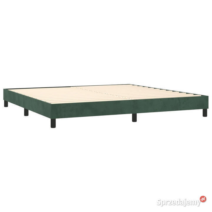 Łóżko kontynentalne z materacem i LED zielony 88cm