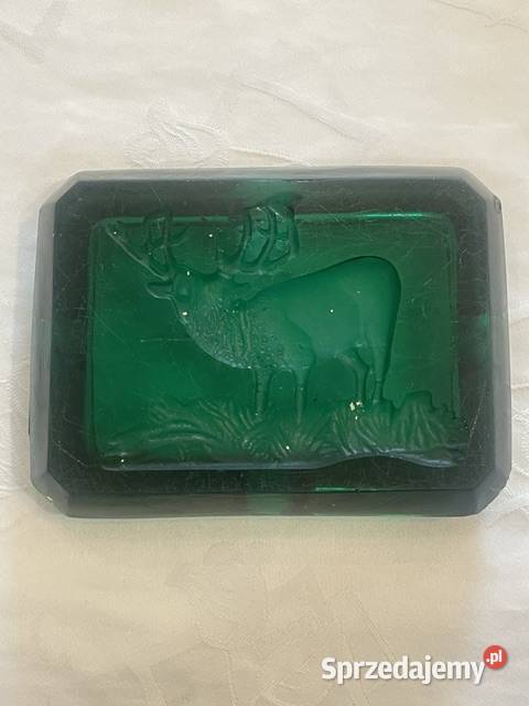 Popielniczka myśliwska zielone szkło Kraków
