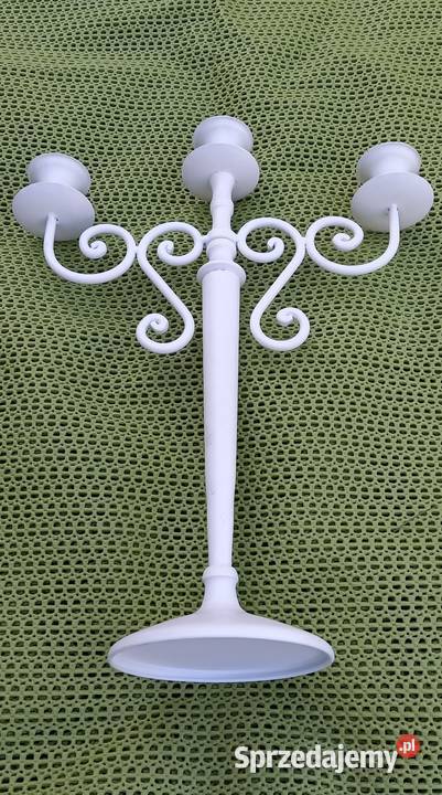 Świecznik 3 ramienny biały 45 sprzedam