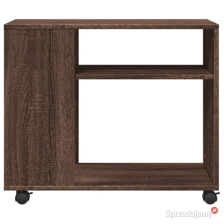 Stolik boczny na kółkach brązowy dąb 70x35x60 Warszawa