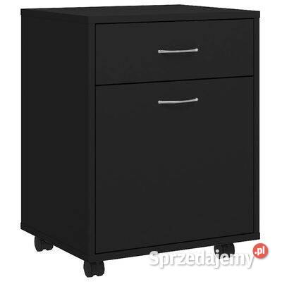 vidaXL Szafka na kółkach czarna 45x38x54