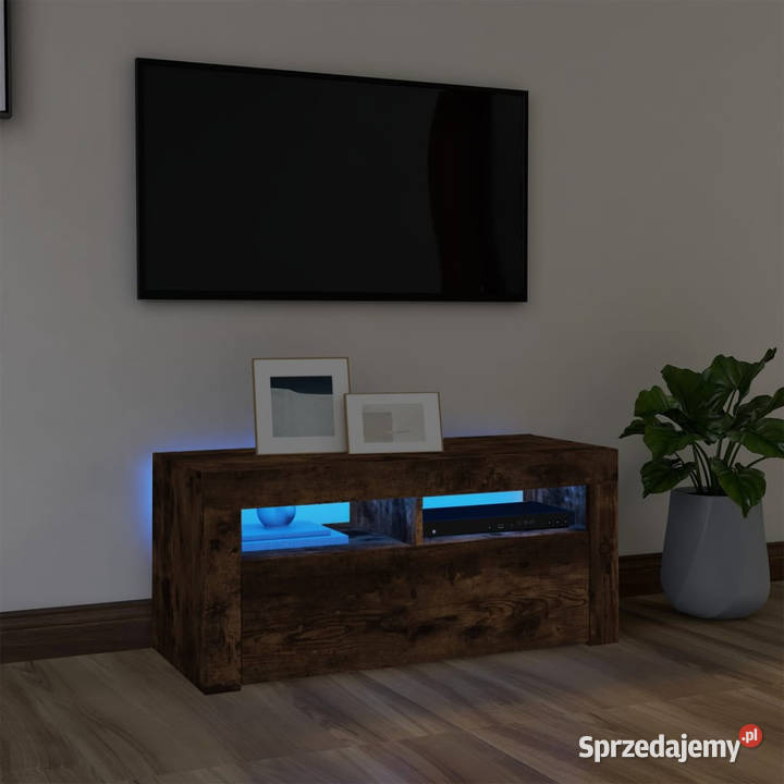 Szafka pod TV z oświetleniem LED przydymiony dąb Warszawa sprzedam