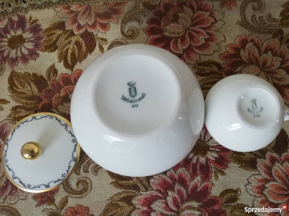 Cukiernica i mały mlecznik porcelana Gorlice