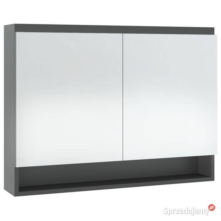 Szafka łazienkowa z lustrem 80x15x60 MDF szara